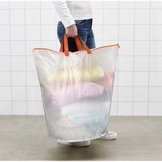 이케아 대용량 빨래가방 세탁가방 빨래방 다용도 가방 장바구니 70L, 화이트
