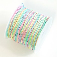 디어플레이스 나일론 매듭실 매듭끈 0.8mm 믹스컬러 팔찌 만들기 재료, [46번 코튼캔디] x 100m, 1개