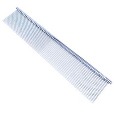MADAN 마단 7.5인치 카본콤 M-N190 파인/코스 롱핀 HI CARBON 콤보콤 스틸 카본 고급재질 콤빗 일자빗 고급재질 강아지 고양이 가벼우면서 단단함, 1개, Silver