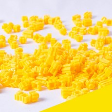 클레이피아 8mm 디폼 블럭 37색상 리필팩 약 300pcs 미니블럭 무료 도안, 노란색