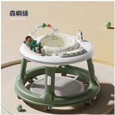嬰兒學步車 多功能防側翻學步車, 1個, SH518頂配-腳墊音樂積木+綠:如圖所示