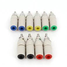 호환 10Pcs 4mm 황동 M5 고전류 바나나 여성 잭 패널 소켓 테스트 바인딩 포스트, 03 5 Colors x 2