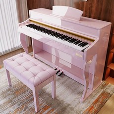 西德爾x75s少女粉色88鍵重錘電鋼琴 兒童成人初學考級專業家用, 1個, Y688考級版卡其粉考級+重鍵,插电+充电款