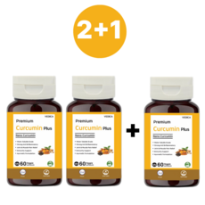 베디카 2+1 수용성 강황 커큐민 플러스 피페린 60캡슐 500mg 2개월분, 1개, 60회분