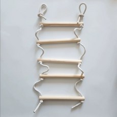 줄사다리 원목 실내 간격 1m 5개 문틀밧줄 매달리기 문틀 그네 로프 방문 가정용, 1개, 5목 끝간격0.95m로프길이0.8m