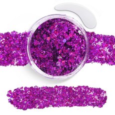퍼플 페이스 바디 글리터 젤 여성용 스파클리 글리터 머메이드 세퀸 헤어 메이크업 청키 페이스/바디/헤어/아이즈 페스티벌 레이브 액세서리, Purple