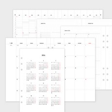 데이스테이션 6공 20공 A5 다이어리 속지 A5 2026 먼슬리, 분리형, 월시작