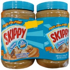 Skippy 스키피 피넛 버터 크리미 1.36kg 2팩, 2.72kg, 1개