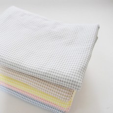 Jelly Pompom 格紋 30支紗 單面針織布 5款, 黃色, 1個