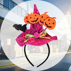 할로윈 마녀고깔 헤어밴드 진핑크 페스티벌 마녀룩 변장 코스프레 헤어데코장식 촬영소품소품
