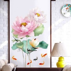 홈데코 포인트 스티커 꽃 배경 장식 카페 벽 인테리어 smalljjk*6244027OY, 연꽃, 1개