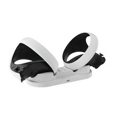 適用於 SONY PS VR2 手把充電座 雙槽充電器, 白色, 1個