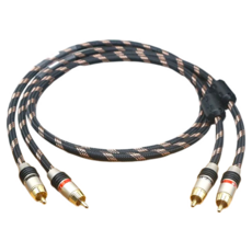 純銅AV RCA訊號線 音源線 (1對2條) 高保真音質 適用於家庭影院和擴大機, 1個, 純銅AV RCA訊號線 音源線 (1對2條) 4米
