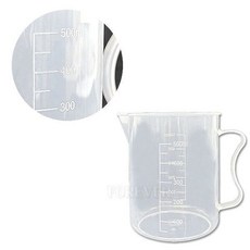 다용도 플라스틱 비이커 투명 비커 눈금 계량컵 계량용기 오일통 - 500ml 844842