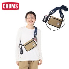 CHUMS Wearable Sling Shoulder Sweat 肩背包, 深藍/米