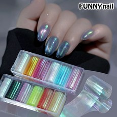 [퍼니네일] 오로라 매쉬필름 6종세트 망사네일 홀로그램 얼음네일 그물네일 니트네일, 1개, 망사네일필름세트 - 08
