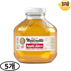 마르티넬리 골드 메달 100% 사과 주스 유리병 사은품 추가증정, 5개, 296ml