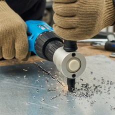 하네르 철판가위 함석 어태치먼트 절단기 드릴 헤드, 화이트, 1개