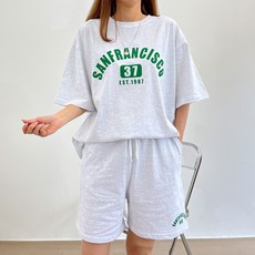 Girls Factory女款Kei Eupran休閒短袖短褲休閒運動服套裝