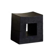 검정 원목 스툴 의자 32x32x45cm 빈티지 인테리어 우드 카페 목탄 A, 1개, L. 새들 30x42x42cm