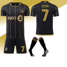 2526 LAFC 축구 유니폼 손흥민 축구복 홈팀 블랙 키즈 아동 주니어 손흥민 유니폼(상의+하의+양말)