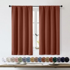 OWENIE Sally 테라코타 암막 커튼 침실 거실용 198.1cm(78인치) 길이 2패널 세트 프라이버시 단열 로드 포켓 창문 커튼 파티오 프렌치 앞문용 너비 101.