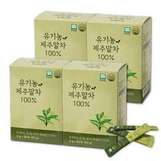 유기농 제주말차가루 말차 녹차 가루 분말 스틱, 4박스, 30회분
