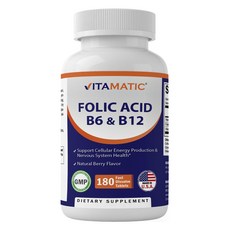 Vitamatic 多酸 B6 & B12 即溶片, 1個, 180顆