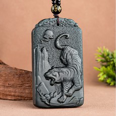 沁月珠華‹附鑒定證書›正品天然和田玉墨玉龍牌掛件生肖玉石吊墜霸氣高端男女款掛墜批發, HT20, 1個