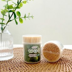 대나무 이쑤시개 원통 나무 양면 요지, 700개, 2개