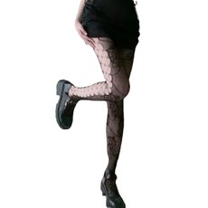 여성용 섹시하고 컬러풀한 물고기 그물 무늬 팬티스타킹 장미 꽃 덩굴 자카드 타투 타이츠 옆면에 속이 빈 디자인 크로스 밴디지 메쉬 스톡킨과 호환됨