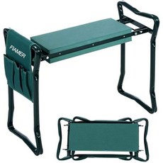 정원 무릎 꿇기 좌석 접이식 의자 작업 꽃 심기 잔디 벨트 도구 가방 캠핑 야외 휴대용 의자보너스 파우치 1개 포함 23.5x19.3인치 녹색