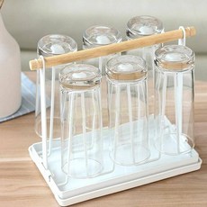 마켓그리드 우드 컵걸이 컵걸이대, 블랙