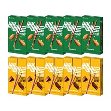 롯데제과 누드 초코필드 빼빼로45g+아몬드빼빼로32g, 32g, 10개