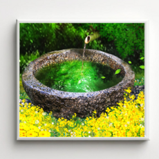 백앤아트 풍수지리 재물 건강 부자되는 우물그림 캔버스 인테리어 그림 액자 물그림, 부자우물(B타입)-2개우물그림