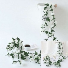 정원 장미 조화 넝쿨 2개 세트 화이트 담쟁이분재 담쟁이넝쿨 인조담쟁이넝쿨 담쟁이