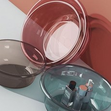 투명 세숫대야 중형 대야 플라스틱 다용도 세숫대야 화장실 발세척 세척 과일 채소 보울, 에메로드 반투명 볼, (대) 레드