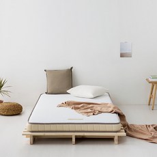 마켓비 NEW 베이직 어린이싱글 매트리스, 화이트 + 브라운 + 베이지