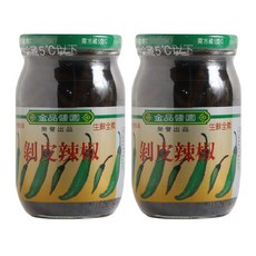 金品醬園 剝皮辣椒 (全素) 450g - 香辣開胃佐餐良伴 台灣辣椒 玻璃罐裝, 2個