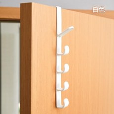 門後掛衣收納架 太空鋁多功能置物架, 1個, 品質塑膠門後白色(10組)