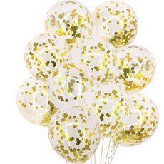 쥬다르 컨페티풍선 파티 이벤트 유아풍선놀이 미술놀이 10개입 (4가지컬러), 1개, 골드