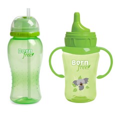 본프리 빨대컵 + 드링킹컵 세트 (그린 각1개), 260ml, 1개, 그린