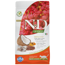 Farmina 法米納 N&D 藜麥無穀機能系列 貓用皮毛保健 鯡魚椰子配方 1.5公斤, 1包, 1.5KG