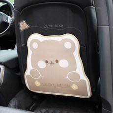 킥방지 매트 뒷좌석 카시트 마모방지 매트 큐티 범용 뒷좌석 더러움 방지 의자 등받이 보호 매트, 입체곰 발차기 방지 패드 1개, 1