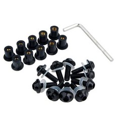 10PCS M5x16mm 유니버셜 모터사이클 윈드스크린 윈드쉴드 CNC 볼트 혼다 스즈키 야마하 가와사키용 너트 체결구블랙, Black
