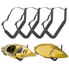 카약 보관 선반 중량급 차고 걸이 카누 사다리 자전거 접이식 의자 서핑보드 스노우보드 호스 및 도구용 점보 벽 훅, Black 4-Hook, 1개