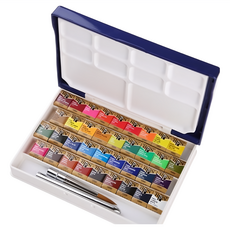 HOLBEIN好賓 Artists 藝術家36色塊狀水彩盒裝組-PN698, 詳見包裝