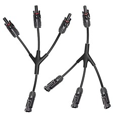 Y 지점 태양 커넥터 태양 전지판 평행 어댑터 1 쌍 스플리터 태양 광선 와이어 플러그 플러그 툴 키트 태양 전지판, 검은색