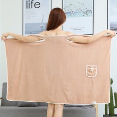 수지나 여성용 부드러운 수면 샤워가운, 1개, 카멜