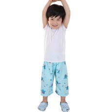 국내생산 남아동 쿨엠보 8부 파자마 바지